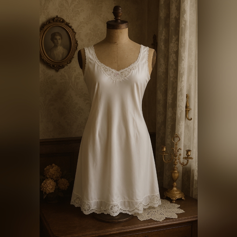 Vintage Pink Lady Satin Chemise – Size 40 (Fits Modern 10/12)